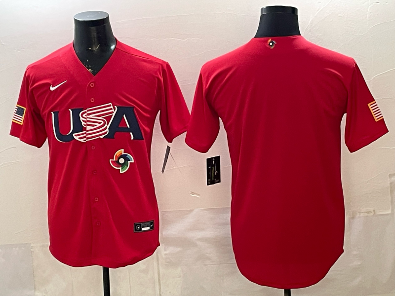 Men 2026 World Cub USA blank red Nike MLB Jersey 003
